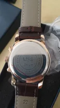 LIGE-Reloj ejecutivo de lujo para hombres, cronógrafo de cuarzo, con correa de cuero e indicador de fecha, estilo casual, a la moda, marca superior, con caja