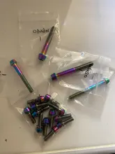 Tornillos y tuercas de titanio para vástagos de bicicleta, pieza de cabeza cónica con arandela M5 x 16 mm, M5 x 18mm y M5 x 20 mm, color dorado, azul, negro y tornasolado