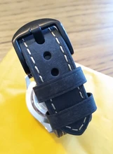 Correa de cuero genuino para reloj, tres agujeros blanda transpirable con correa de reloj, hebilla de cuero de vaca, 20mm, 22mm, Vintage, marrón