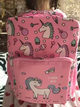 Mochila escolar para niñas, morral infantil de color rosa con estampado morado, bonito bolso escolar para guardería, impermeable, envío directo