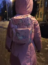 Mochila escolar para niñas, morral infantil de color rosa con estampado morado, bonito bolso escolar para guardería, impermeable, envío directo