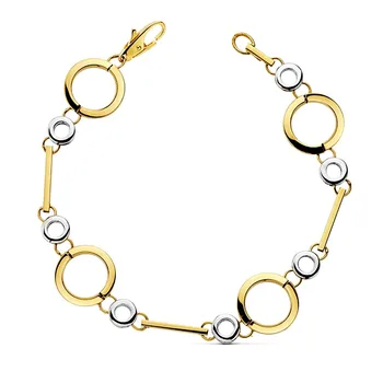 

18k gold bracelet bicolor reasons openwork 19cm. [AB2432]