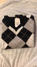 HEYounGIRL otoño negro V cuello de punto Vintage suéter Casual Argyle Jersey escocés mujeres Y2K estilo Preppy Jersey manga larga 2021