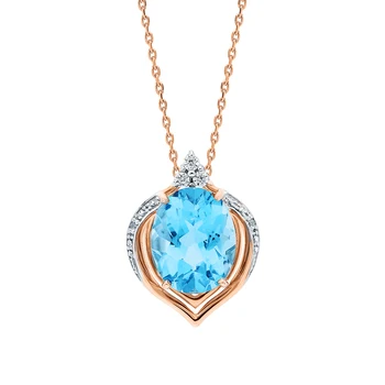 

Gold pendant with Topaz and cubic zirconia sunlight sample 585
