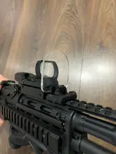 Protector de lentes a prueba de balas para mira telescópica, Protector de lente de punto rojo y verde, plegable, para Rifle, Airsoft, montaje de riel