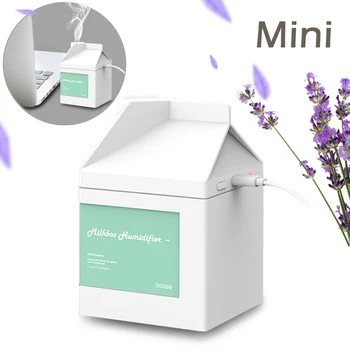 

BCASE Mini ultrasonic humidifier, 260Ml, diffuser no Noise, Cash Box shape milk, To student, baby, Yoga, SPA and Office