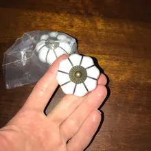 KAK de calabaza de cerámica de 40mm cajón perillas tiradores de puertas de armario agujero manijas del gabinete con tornillos manijas de muebles