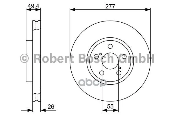 Диск Тормозной Toyota: Avensis 03-, Avensis Седан 03-, Avensis 03- Bosch арт. 0986479340