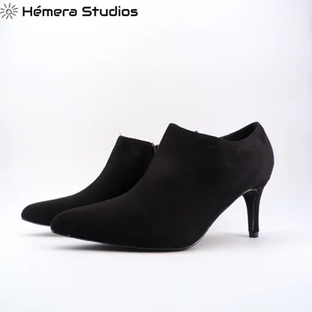 

Booties Women 2019 Treads's Khaki Black Chocolate for woman thin high heel heel 7.5 cm