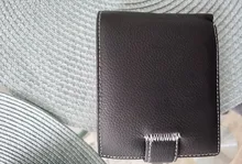 Billetera de cuero genuino con Clip para hombre, billetera pequeña de piel de vaca, monedero bolsa de monedas, 2020