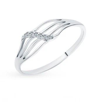 

Silver ring with cubic zirconia sunlight sample 925 test