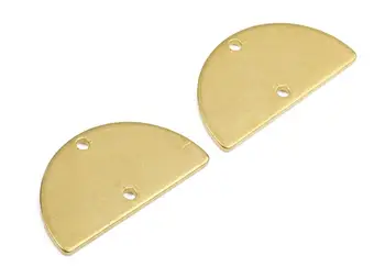 

Brass Semicircle Connectors - Raw Brass Semicircle Necklace and Pendant - 2 Holes - 6PCS/LOT- 21.96x11.9x1.05mm - PP2951