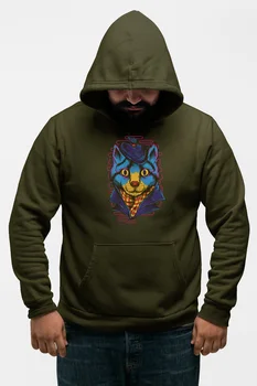 

Angemiel Wear Gentleman Cat Green Men 'S Hooded Sweatshirt