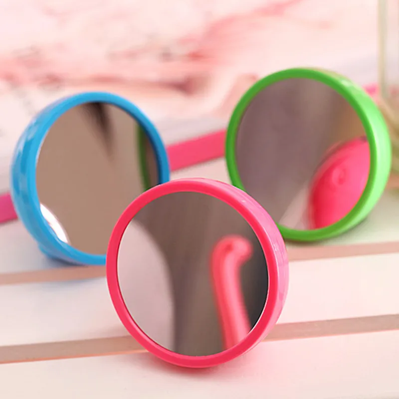Mirror Round Cute Small Bed Alarm Clock Digital Lighting in Dark Compact Travel Mini Mute Children Student Desk Watch | Дом и сад