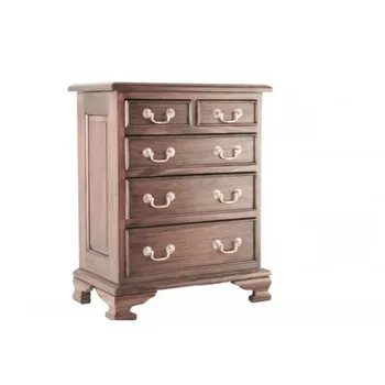 

Chest of drawers low mahogany wood solid five drawer mini chiffonnier. Measures: 68x32x55 cm.