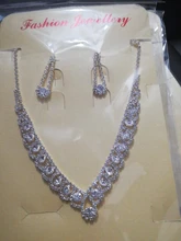 BLIJERY-Juego de joyas para mujer, para dama de honor, juegos de joyas para mujer con diamantes de imitación, collar de cristal, pendientes, conjuntos de joyas para baile de graduación y boda