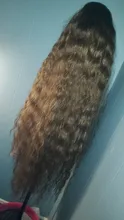 Peluca natural de cabello sintético para mujeres negras, pelo largo de onda de agua de 42 pulgadas, fibra de alta temperatura, Rubio, degradado, marrón