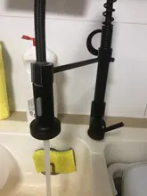 Rozin-Grifo negro mate para cocina, boquilla rociadora de rotación de 360 grados, mezclador montado en cubierta, para fregadero de cocina, frío y caliente