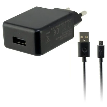 

Wall Charger + USB Micro Cable KSIX USB 2A Black