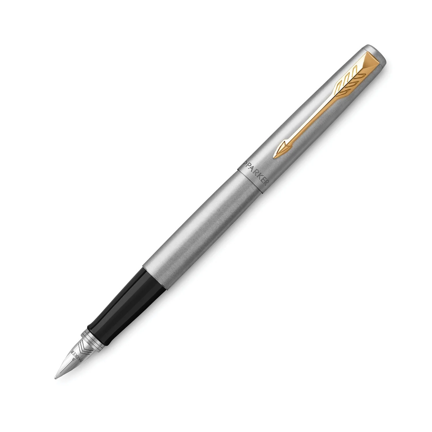 Ручка перьевая Parker &quotJotter Stainless Steel GT&quot корпус серебристый позолоченные детали