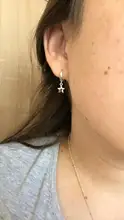 Pendientes de aro de Plata de Ley 925 auténtica para mujer, aretes minimalistas Huggie Charm, aretes de plata, A30