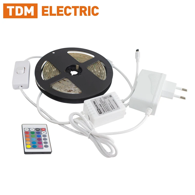  Комплект светодиодной ленты SMD5050-30 LED/м-12 В-72 Вт/м-IP65-RGB (1 м / 3 м) 12 Вт / 18 Вт IR-кон - 4000212881676