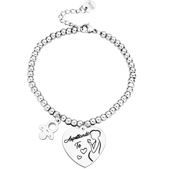 

Bracciale in acciaio con incisione nera - "Aspettando te "