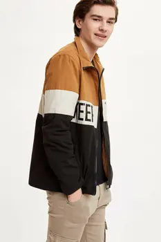 

DeFacto Man's Casual Mont Jacket Men's Striped jacket Coats Men's Zipper Coat Men's Mixed Color Sports Jacket-N2459AZ20SP