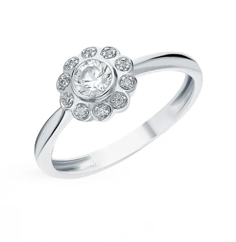 

Silver ring with cubic zirconia sunlight sample 925