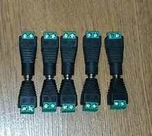 5 Juegos de 10 Uds. De cámaras, 2,1mm x 5,5mm, adaptador de enchufe hembra y macho, toma de corriente continua, color verde