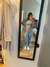 Conjunto deportivo de Yoga sin costuras para mujer, ropa de entrenamiento, gimnasio, Top corto de manga larga, Leggings de cintura alta, 2/3/5 Uds.