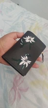 Billetera corta con estampado de flores para mujer, monedero pequeño con cremallera, tarjetero de cuero