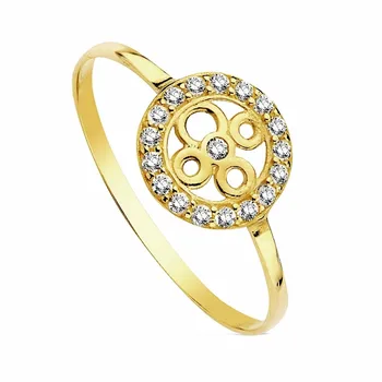 

18k solid gold ring reason circulate multipiedra 9mm. [AB3329]