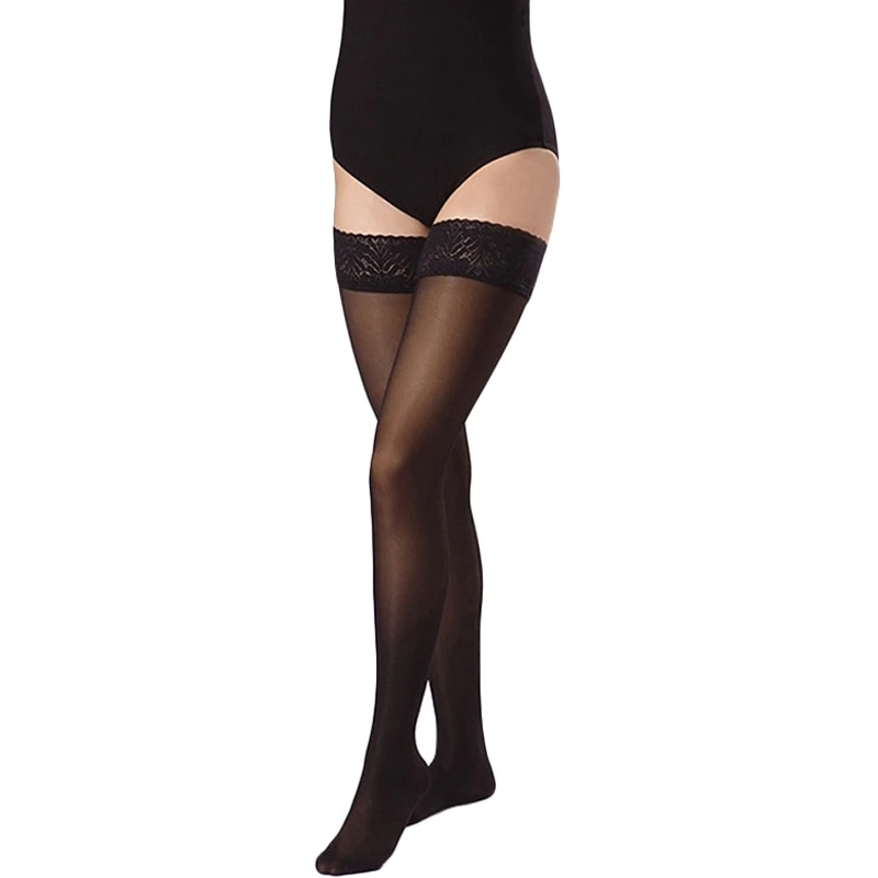 Чулки компрессионные B.Well JW-222 размер 2, Nero (Градуированная компрессия, анатомический крой, гипоаллергенный)