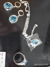 Colgante de cristal plateado de Ley 925 para mujer, collar, pendientes, conjunto de joyería nupcial, joyería 2021