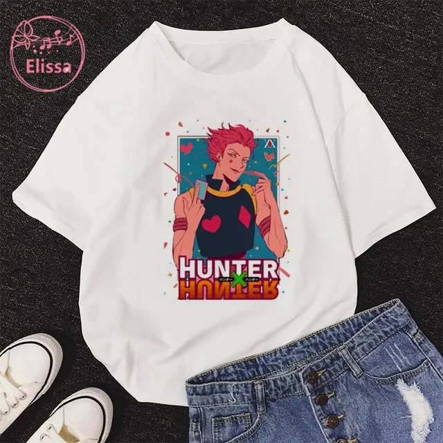 Женская футболка с рисунком из мультфильма Janpanese Sisso Hisoka Повседневная Белая
