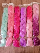 Hair-Extension-Box Braid-Hair Crochet Synthetic-Hair-Braids Pink Yellow Purple Ombre