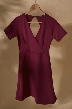 

Trendyol Double Breasted Collar Backpack Detailed Knit Dress TWOSS20EL2796