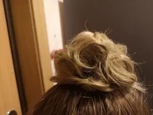AOSIWIG corto rizado lazo con elástico para el cabello moño resistencia al calor de caucho sintético banda Scrunchie pelo de cola de extensión para las mujeres