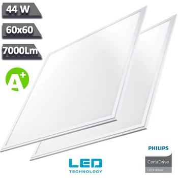 

FactorLED Pack LED Panel 60x60 cm 44W, LED Driver board Philips, LED lamp for false ceiling, 7000 Lumens, No Flick, White