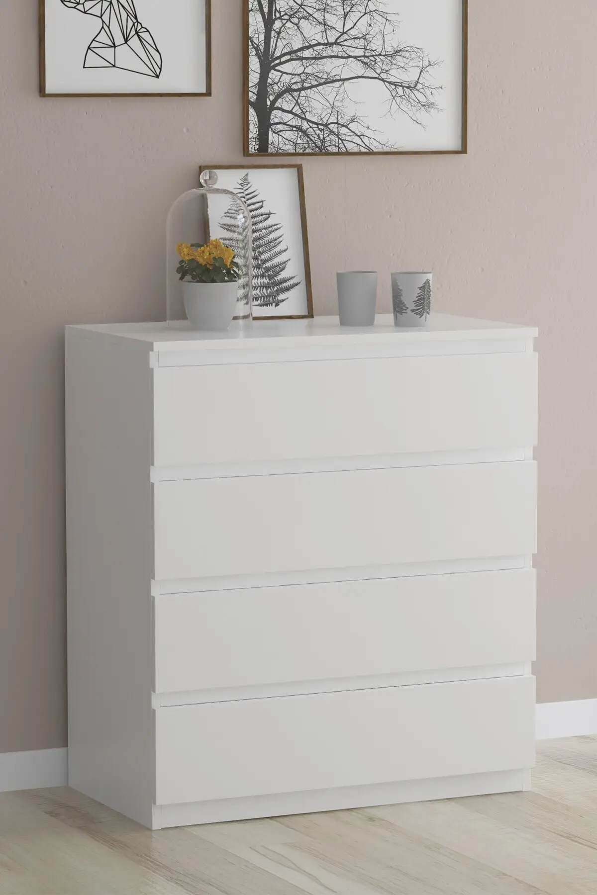

Dresser Bedroom Furniture 4 Drawers Dresser White