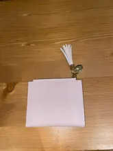 Cartera corta de piel sintética con borla y cremallera para mujer, monedero pequeño, monedero, tarjetero rosa