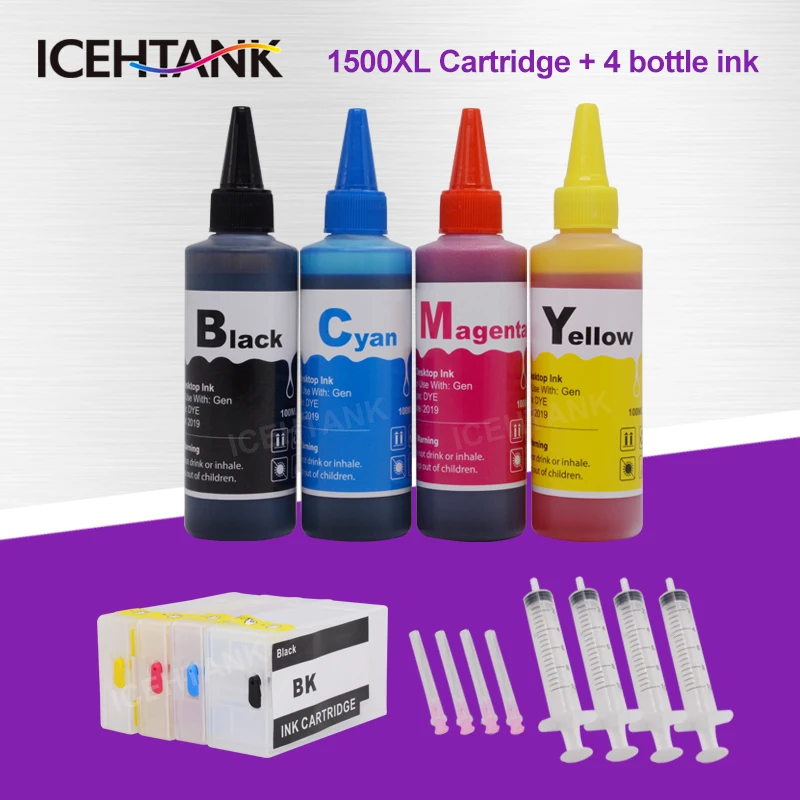 PGI-1500XL чернильный картридж ICEHTANK+ 4 × 100 мл флакон для принтеров Canon PGI 1500 MAXIFY MB2050 MB2150 MB2350 MB2750