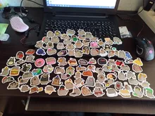 100 Uds de dibujos animados lindo gatos gordos Kawaii divertido pegatinas de Anime para niños niño de teléfono móvil portátil monopatín artículos de papelería, diario pegatinas