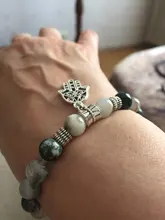 Pulsera de cuentas de Buda de Lotus Ohm, piedra Natural hecha a mano, piedra de cebra rosa, amuleto de loto, para hombres y mujeres, regalos de joyería de Yoga