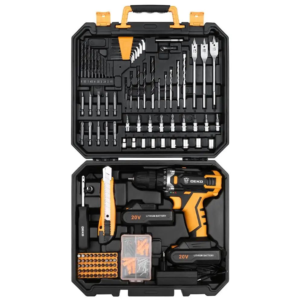 Deko dkcd20fu-li perceuse visseuse sans fil en étui + 193 accessoires 063-4179 ► Photo 2/4