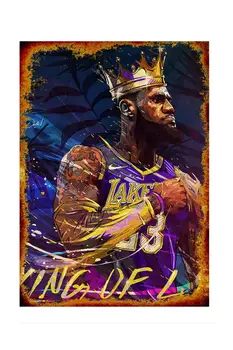 

2020 NBA King Lebron James Lakers Wooden UV Printing Table Wall Painting Visual Picture Art Decoration Home Gifts Sale Vintage