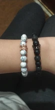 YIZIZAI, pulsera de pareja, pulseras de corona para mujer, cuentas de piedra dije, joyería para hombre, pulsera Masculina, pulsera femenina