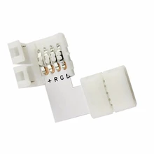 LED RGB Connector Strip-Light Right-Angle L-Shape 4-Pin GRN-FLASHING for 10mm 5050 2835/3528