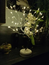 LED Night Light Mini Christmas Tree Copper Wire Garland Lamp For Home Kids Bedroom Decor